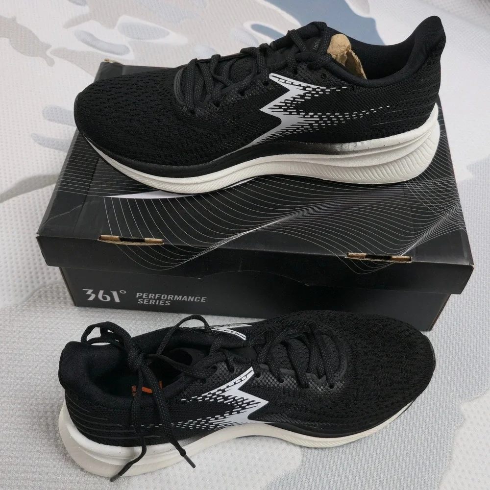 361 Degrees Centauri Womens Running Shoes Black White Y2341-0900 Size 10.5 New